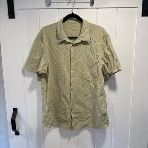 Lululemon Athletica Tan and Green Casual Button Down Shirts